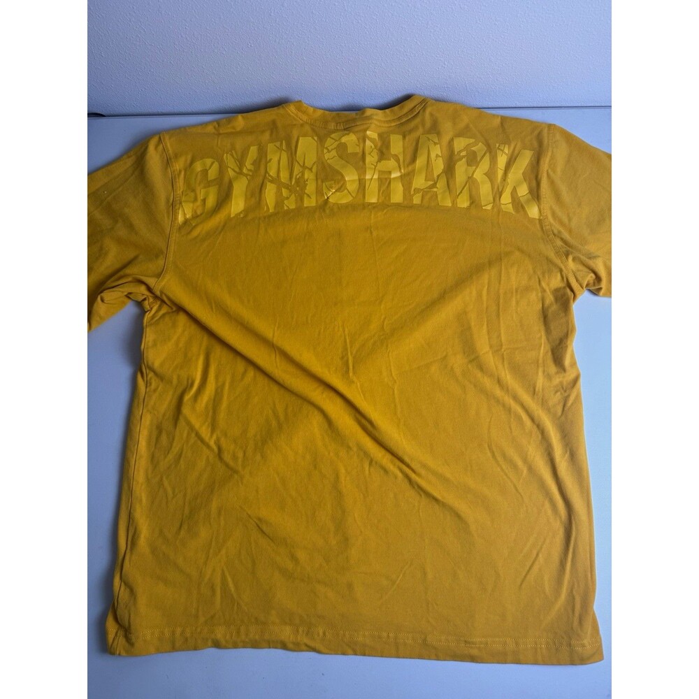 Gymshark Men's Logo Crew Neck Short Sleeve T-Shirt Yellow M Cotton Blend